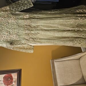 Elegant Green Embroidered Gown